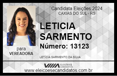 Candidato LETICIA SARMENTO 2024 - CAXIAS DO SUL - Eleições