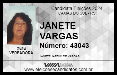 Candidato JANETE VARGAS 2024 - CAXIAS DO SUL - Eleições