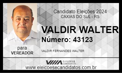 Candidato VALDIR WALTER 2024 - CAXIAS DO SUL - Eleições