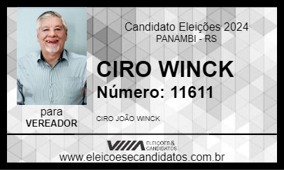 Candidato CIRO WINCK 2024 - PANAMBI - Eleições