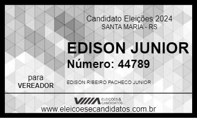 Candidato EDISON JUNIOR 2024 - SANTA MARIA - Eleições