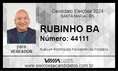 Candidato RUBINHO BA 2024 - SANTA MARIA - Eleições