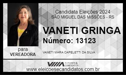 Candidato VANETI GRINGA 2024 - SÃO MIGUEL DAS MISSÕES - Eleições