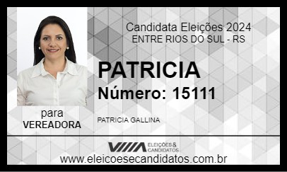 Candidato PATRICIA 2024 - ENTRE RIOS DO SUL - Eleições