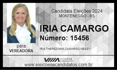 Candidato IRIA CAMARGO 2024 - MONTENEGRO - Eleições