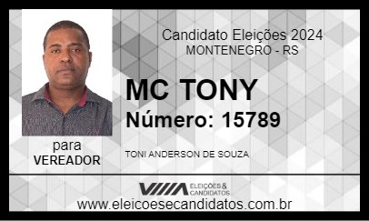 Candidato MC TONY 2024 - MONTENEGRO - Eleições