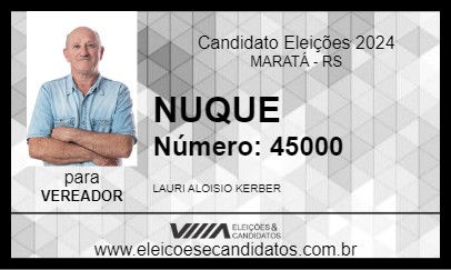 Candidato NUQUE 2024 - MARATÁ - Eleições