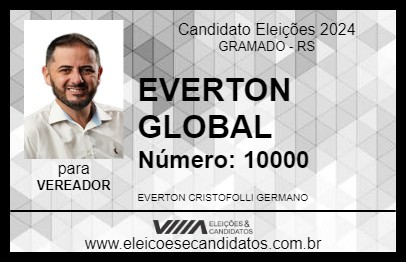 Candidato EVERTON GLOBAL 2024 - GRAMADO - Eleições