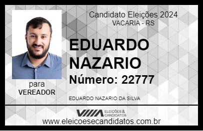 Candidato EDUARDO NAZARIO 2024 - VACARIA - Eleições