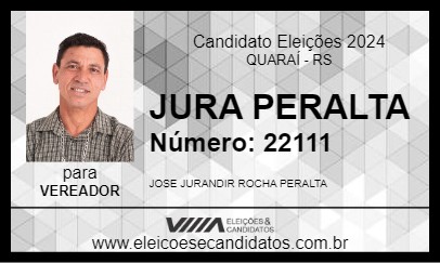 Candidato JURA PERALTA 2024 - QUARAÍ - Eleições