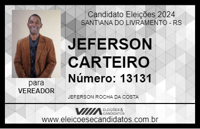 Candidato JEFERSON CARTEIRO 2024 - SANT\ANA DO LIVRAMENTO - Eleições