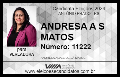 Candidato ANDRESA A S MATOS 2024 - ANTÔNIO PRADO - Eleições