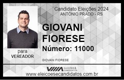 Candidato GIOVANI FIORESE 2024 - ANTÔNIO PRADO - Eleições