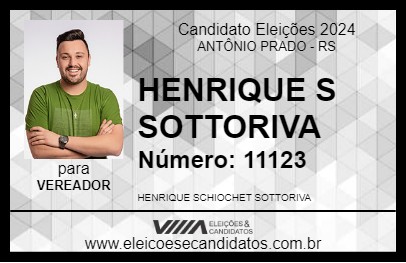 Candidato HENRIQUE S SOTTORIVA 2024 - ANTÔNIO PRADO - Eleições