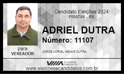 Candidato ADRIEL DUTRA 2024 - PIRATINI - Eleições