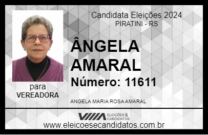 Candidato ÂNGELA AMARAL 2024 - PIRATINI - Eleições