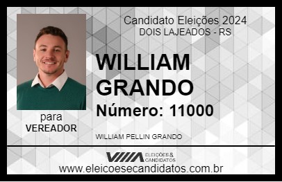 Candidato WILLIAM GRANDO 2024 - DOIS LAJEADOS - Eleições