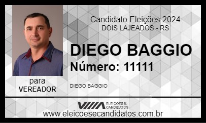 Candidato DIEGO BAGGIO 2024 - DOIS LAJEADOS - Eleições