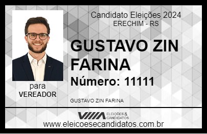 Candidato GUSTAVO ZIN FARINA 2024 - ERECHIM - Eleições