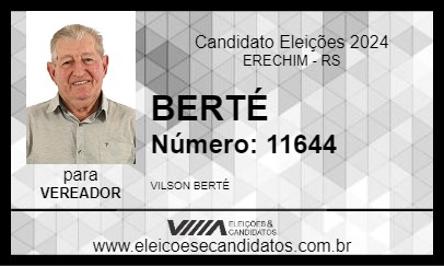 Candidato BERTÉ 2024 - ERECHIM - Eleições