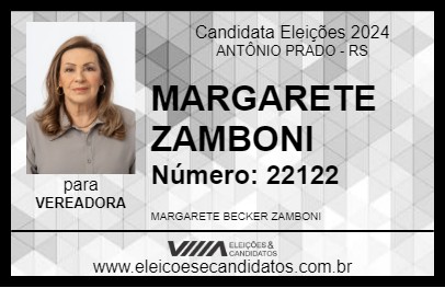 Candidato MARGARETE ZAMBONI 2024 - ANTÔNIO PRADO - Eleições