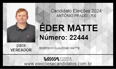 Candidato ÉDER MATTE 2024 - ANTÔNIO PRADO - Eleições