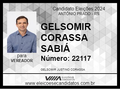 Candidato GELSOMIR CORASSA SABIÁ 2024 - ANTÔNIO PRADO - Eleições