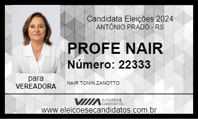 Candidato PROFE NAIR 2024 - ANTÔNIO PRADO - Eleições