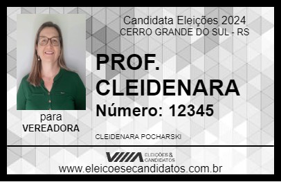 Candidato PROF. CLEIDENARA 2024 - CERRO GRANDE DO SUL - Eleições