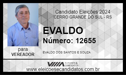 Candidato EVALDO 2024 - CERRO GRANDE DO SUL - Eleições