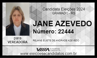 Candidato JANE AZEVEDO 2024 - GRAMADO - Eleições