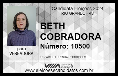 Candidato BETH COBRADORA 2024 - RIO GRANDE - Eleições