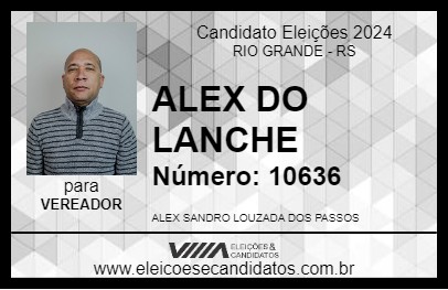 Candidato ALEX DO LANCHE 2024 - RIO GRANDE - Eleições