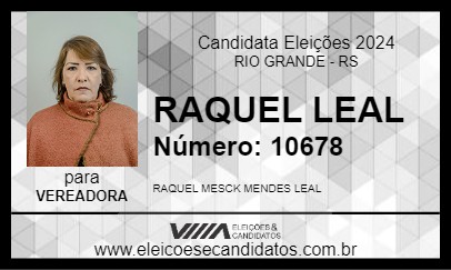 Candidato RAQUEL LEAL 2024 - RIO GRANDE - Eleições