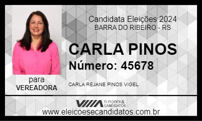 Candidato CARLA PINOS 2024 - BARRA DO RIBEIRO - Eleições