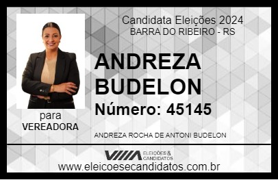 Candidato DRA. ANDREZA BUDELON 2024 - BARRA DO RIBEIRO - Eleições