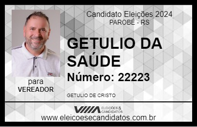 Candidato GETULIO DA SAÚDE 2024 - PAROBÉ - Eleições