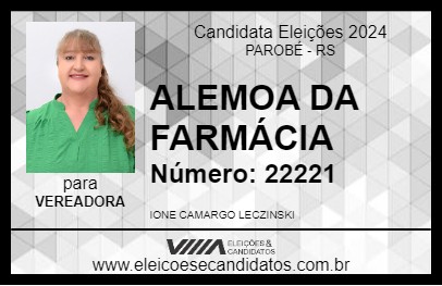 Candidato ALEMOA DA FARMÁCIA 2024 - PAROBÉ - Eleições