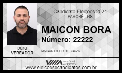 Candidato MAICON BORA 2024 - PAROBÉ - Eleições