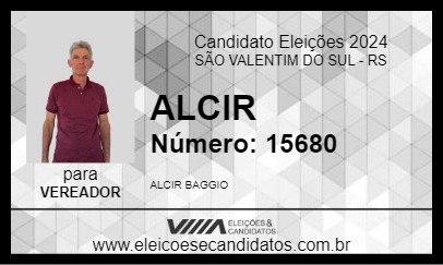 Candidato ALCIR 2024 - SÃO VALENTIM DO SUL - Eleições