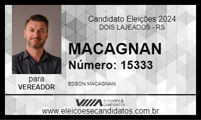 Candidato MACAGNAN 2024 - DOIS LAJEADOS - Eleições