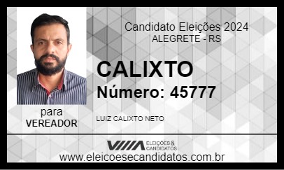 Candidato CALIXTO 2024 - ALEGRETE - Eleições