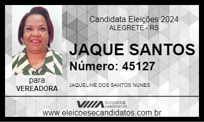 Candidato JAQUE SANTOS 2024 - ALEGRETE - Eleições