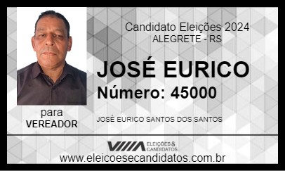 Candidato JOSÉ EURICO 2024 - ALEGRETE - Eleições