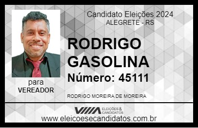 Candidato RODRIGO GASOLINA 2024 - ALEGRETE - Eleições