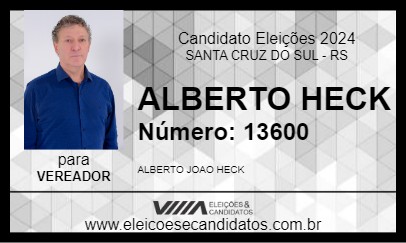 Candidato ALBERTO HECK 2024 - SANTA CRUZ DO SUL - Eleições