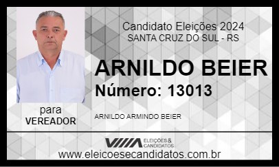 Candidato ARNILDO BEIER 2024 - SANTA CRUZ DO SUL - Eleições