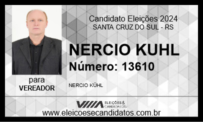 Candidato NERCIO KUHL 2024 - SANTA CRUZ DO SUL - Eleições