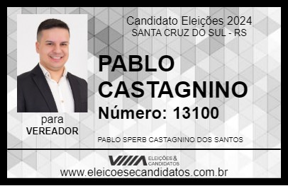 Candidato PABLO CASTAGNINO 2024 - SANTA CRUZ DO SUL - Eleições