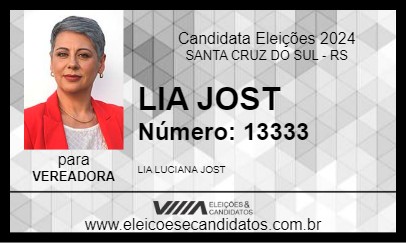 Candidato LIA JOST 2024 - SANTA CRUZ DO SUL - Eleições